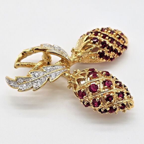 Camrose & Kross JBK Brooch Vtg  Berry Pinecone Jacqueline Kennedy Estate Pin - Picture 6 of 12